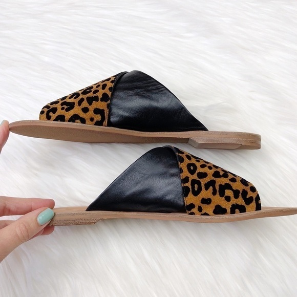 New DVF Bailie Suede Leather Leopard Slide Sandals - Picture 9 of 13
